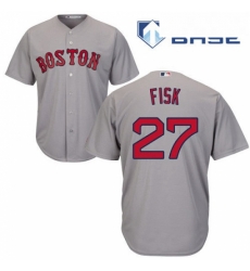 Youth Majestic Boston Red Sox 27 Carlton Fisk Authentic Grey Road Cool Base MLB Jersey Youth Majestic Boston Red Sox 27 Carlton Fisk Authentic Grey Road Cool Base MLB Jersey