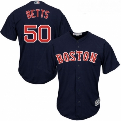 Youth Majestic Boston Red Sox 50 Mookie Betts Replica Navy Blue Alternate Road Cool Base MLB Jersey