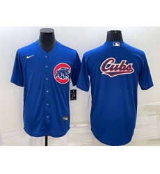 Men Chicago Cubs Royal Team Big Logo Cool Base Stitched Jersey Men Chicago Cubs Royal Team Big Logo Cool Base Stitched Jersey