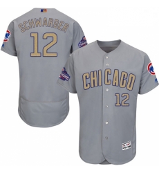 Mens Majestic Chicago Cubs 12 Kyle Schwarber Authentic Gray 2017 Gold Champion Flex Base MLB Jersey Mens Majestic Chicago Cubs 12 Kyle Schwarber Authentic Gray 2017 Gold Champion Flex Base MLB Jersey
