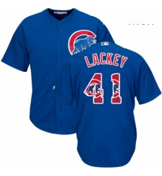 Mens Majestic Chicago Cubs 41 John Lackey Authentic Royal Blue Team Logo Fashion Cool Base MLB Jersey Mens Majestic Chicago Cubs 41 John Lackey Authentic Royal Blue Team Logo Fashion Cool Base MLB Jersey
