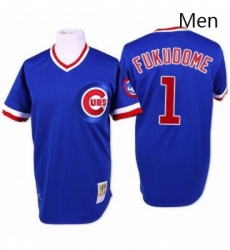 Mens Mitchell and Ness Chicago Cubs 1 Kosuke Fukudome Replica Blue Throwback MLB Jersey Mens Mitchell and Ness Chicago Cubs 1 Kosuke Fukudome Replica Blue Throwback MLB Jersey