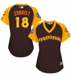 Womens Majestic Chicago Cubs 18 Ben Zobrist Authentic Brown 2016 All Star National League BP Cool Base MLB Jersey Womens Majestic Chicago Cubs 18 Ben Zobrist Authentic Brown 2016 All Star National League BP Cool Base MLB Jersey