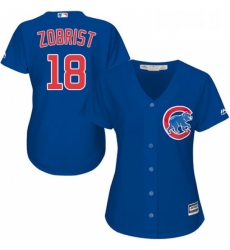 Womens Majestic Chicago Cubs 18 Ben Zobrist Replica Royal Blue Alternate MLB Jersey Womens Majestic Chicago Cubs 18 Ben Zobrist Replica Royal Blue Alternate MLB Jersey