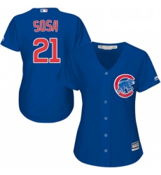 Womens Majestic Chicago Cubs 21 Sammy Sosa Authentic Royal Blue Alternate MLB Jersey Womens Majestic Chicago Cubs 21 Sammy Sosa Authentic Royal Blue Alternate MLB Jersey