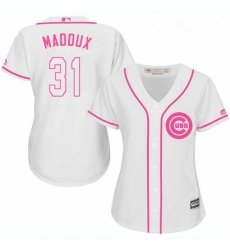 Womens Majestic Chicago Cubs 31 Greg Maddux Authentic White Fashion MLB Jersey Womens Majestic Chicago Cubs 31 Greg Maddux Authentic White Fashion MLB Jersey