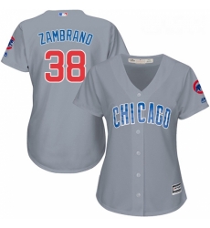 Womens Majestic Chicago Cubs 38 Carlos Zambrano Authentic Grey Road MLB Jersey Womens Majestic Chicago Cubs 38 Carlos Zambrano Authentic Grey Road MLB Jersey