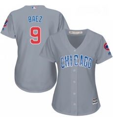 Womens Majestic Chicago Cubs 9 Javier Baez Authentic Grey Road MLB Jersey Womens Majestic Chicago Cubs 9 Javier Baez Authentic Grey Road MLB Jersey