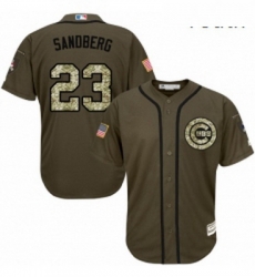 Youth Majestic Chicago Cubs 23 Ryne Sandberg Replica Green Salute to Service MLB Jersey Youth Majestic Chicago Cubs 23 Ryne Sandberg Replica Green Salute to Service MLB Jersey