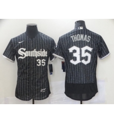 Men Chicago White Sox 35 Frank Thomas Black 2021 City Connect Stitched MLB Flex Base Nike Jersey Men Chicago White Sox 35 Frank Thomas Black 2021 City Connect Stitched MLB Flex Base Nike Jersey