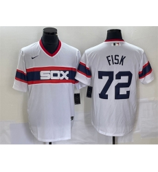 Men Chicago White Sox 72 Carlton Fisk White Cool Base Stitched Jersey Men Chicago White Sox 72 Carlton Fisk White Cool Base Stitched Jersey