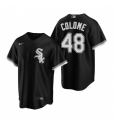 Mens Nike Chicago White Sox 48 Alex Colome Black Alternate Stitched Baseball Jersey Mens Nike Chicago White Sox 48 Alex Colome Black Alternate Stitched Baseball Jersey