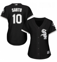 Womens Majestic Chicago White Sox 10 Ron Santo Authentic Black Alternate Home Cool Base MLB Jersey Womens Majestic Chicago White Sox 10 Ron Santo Authentic Black Alternate Home Cool Base MLB Jersey