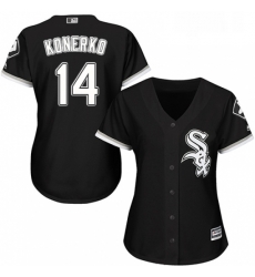 Womens Majestic Chicago White Sox 14 Paul Konerko Replica Black Alternate Home Cool Base MLB Jersey Womens Majestic Chicago White Sox 14 Paul Konerko Replica Black Alternate Home Cool Base MLB Jersey
