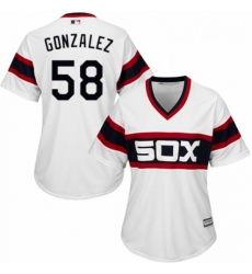 Womens Majestic Chicago White Sox 58 Miguel Gonzalez Replica White 2013 Alternate Home Cool Base MLB Jersey Womens Majestic Chicago White Sox 58 Miguel Gonzalez Replica White 2013 Alternate Home Cool Base MLB Jersey