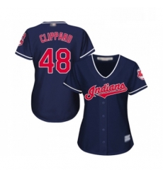 Womens Cleveland Indians 48 Tyler Clippard Replica Navy Blue Alternate 1 Cool Base Baseball Jersey Womens Cleveland Indians 48 Tyler Clippard Replica Navy Blue Alternate 1 Cool Base Baseball Jersey