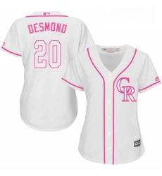 Womens Majestic Colorado Rockies 20 Ian Desmond Replica White Fashion Cool Base MLB Jersey Womens Majestic Colorado Rockies 20 Ian Desmond Replica White Fashion Cool Base MLB Jersey