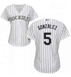 Womens Majestic Colorado Rockies 5 Carlos Gonzalez Authentic White Home Cool Base MLB Jersey Womens Majestic Colorado Rockies 5 Carlos Gonzalez Authentic White Home Cool Base MLB Jersey