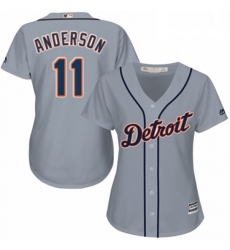 Womens Majestic Detroit Tigers 11 Sparky Anderson Replica Grey Road Cool Base MLB Jersey Womens Majestic Detroit Tigers 11 Sparky Anderson Replica Grey Road Cool Base MLB Jersey
