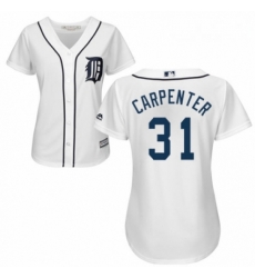 Womens Majestic Detroit Tigers 31 Ryan Carpenter Authentic White Home Cool Base MLB Jersey Womens Majestic Detroit Tigers 31 Ryan Carpenter Authentic White Home Cool Base MLB Jersey