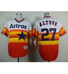 Houston Astros 27 Jose Altuve White Orange 1980 Turn Back The Clock Stitched MLB Jersey Houston Astros 27 Jose Altuve White Orange 1980 Turn Back The Clock Stitched MLB Jersey
