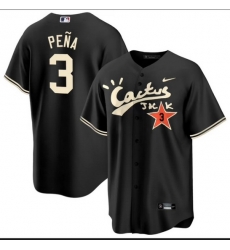 Men Houston Astros 3 Jeremy Pena Black Cactus Jack Vapor Premier Limited Stitched Baseball Jersey Men Houston Astros 3 Jeremy Pena Black Cactus Jack Vapor Premier Limited Stitched Baseball Jersey