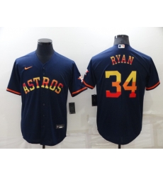 Men Houston Astros 34 Nolan Ryan 2022 Navy Cool Base Stitched Jerse Men Houston Astros 34 Nolan Ryan 2022 Navy Cool Base Stitched Jerse