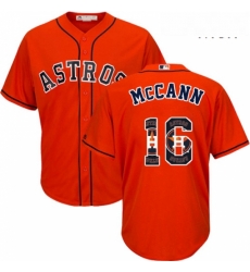 Mens Majestic Houston Astros 16 Brian McCann Authentic Orange Team Logo Fashion Cool Base MLB Jersey Mens Majestic Houston Astros 16 Brian McCann Authentic Orange Team Logo Fashion Cool Base MLB Jersey