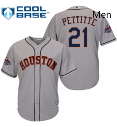 Mens Majestic Houston Astros 21 Andy Pettitte Replica Grey Road 2017 World Series Champions Cool Base MLB Jersey Mens Majestic Houston Astros 21 Andy Pettitte Replica Grey Road 2017 World Series Champions Cool Base MLB Jersey
