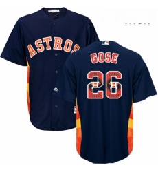 Mens Majestic Houston Astros 26 Anthony Gose Authentic Navy Blue Team Logo Fashion Cool Base MLB Jersey Mens Majestic Houston Astros 26 Anthony Gose Authentic Navy Blue Team Logo Fashion Cool Base MLB Jersey