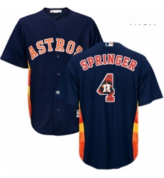 Mens Majestic Houston Astros 4 George Springer Authentic Navy Blue Team Logo Fashion Cool Base MLB Jersey Mens Majestic Houston Astros 4 George Springer Authentic Navy Blue Team Logo Fashion Cool Base MLB Jersey