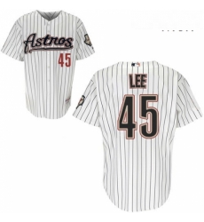 Mens Majestic Houston Astros 45 Carlos Lee Replica White Strip MLB Jersey Mens Majestic Houston Astros 45 Carlos Lee Replica White Strip MLB Jersey