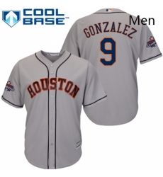 Mens Majestic Houston Astros 9 Marwin Gonzalez Replica Grey Road 2017 World Series Champions Cool Base MLB Jersey Mens Majestic Houston Astros 9 Marwin Gonzalez Replica Grey Road 2017 World Series Champions Cool Base MLB Jersey