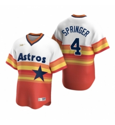 Mens Nike Houston Astros 4 George Springer White Orange Cooperstown Collection Home Stitched Baseball Jerse Mens Nike Houston Astros 4 George Springer White Orange Cooperstown Collection Home Stitched Baseball Jerse