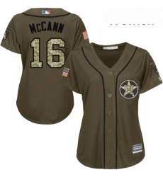 Womens Majestic Houston Astros 16 Brian McCann Replica Green Salute to Service MLB Jersey Womens Majestic Houston Astros 16 Brian McCann Replica Green Salute to Service MLB Jersey
