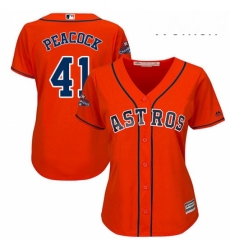 Womens Majestic Houston Astros 41 Brad Peacock Authentic Orange Alternate 2017 World Series Champions Cool Base MLB Jersey Womens Majestic Houston Astros 41 Brad Peacock Authentic Orange Alternate 2017 World Series Champions Cool Base MLB Jersey