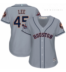 Womens Majestic Houston Astros 45 Carlos Lee Replica Grey Road 2017 World Series Champions Cool Base MLB Jersey Womens Majestic Houston Astros 45 Carlos Lee Replica Grey Road 2017 World Series Champions Cool Base MLB Jersey
