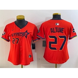 Youth Houston Astros 27 Jose Altuve Orange 2025 City Connect With Texas Patch Limited Stitched Baseball Jersey