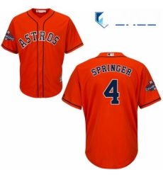 Youth Majestic Houston Astros 4 George Springer Authentic Orange Alternate 2017 World Series Champions Cool Base MLB Jersey Youth Majestic Houston Astros 4 George Springer Authentic Orange Alternate 2017 World Series Champions Cool Base MLB Jersey