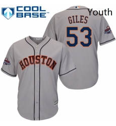 Youth Majestic Houston Astros 53 Ken Giles Replica Grey Road 2017 World Series Champions Cool Base MLB Jersey Youth Majestic Houston Astros 53 Ken Giles Replica Grey Road 2017 World Series Champions Cool Base MLB Jersey