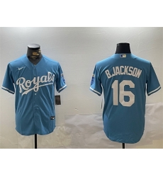 Men Kansas City Royals 16 Bo Jackson Blue Cool Base Stitched Baseball Jersey Men Kansas City Royals 16 Bo Jackson Blue Cool Base Stitched Baseball Jersey