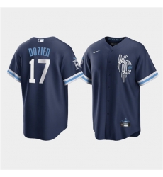 Men Kansas City Royals 17 Hunter Dozier 2022 Navy City Connect Cool Base Stitched jersey Men Kansas City Royals 17 Hunter Dozier 2022 Navy City Connect Cool Base Stitched jersey