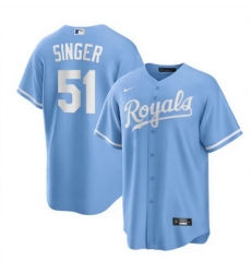 Men Kansas City Royals 51 Brady Singer Light Blue Stitched Baseball Jersey Men Kansas City Royals 51 Brady Singer Light Blue Stitched Baseball Jersey