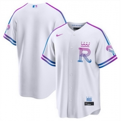Men Kansas City Royals Blank White 2026 City Connect Stadium Stitched Baseball Jersey