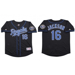 Men Kansas City Royals Bo Jackson #16 Black Baseball Stitched Jersey