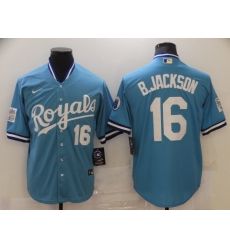 Men Kansas City Royals Bo Jackson 16 Throwback Light Blue Jersey Men Kansas City Royals Bo Jackson 16 Throwback Light Blue Jersey