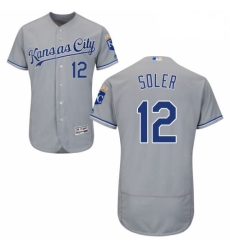 Mens Majestic Kansas City Royals 12 Jorge Soler Grey Flexbase Authentic Collection MLB Jersey Mens Majestic Kansas City Royals 12 Jorge Soler Grey Flexbase Authentic Collection MLB Jersey
