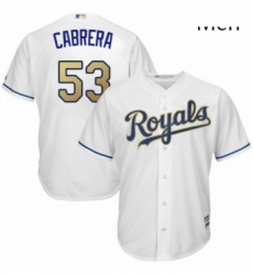 Mens Majestic Kansas City Royals 53 Melky Cabrera Replica White Home Cool Base MLB Jersey Mens Majestic Kansas City Royals 53 Melky Cabrera Replica White Home Cool Base MLB Jersey