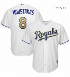 Mens Majestic Kansas City Royals 8 Mike Moustakas Replica White Home Cool Base MLB Jersey Mens Majestic Kansas City Royals 8 Mike Moustakas Replica White Home Cool Base MLB Jersey