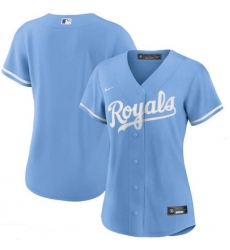 Women Kansas City Royals Blank Light Blue Cool Base Jersey Women Kansas City Royals Blank Light Blue Cool Base Jersey